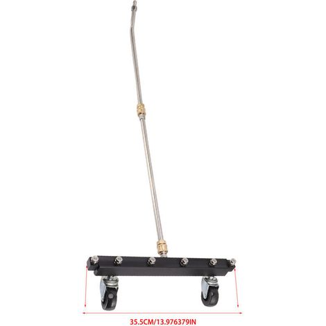 Nettoyeur de train de roulement pour nettoyeur haute pression avec 6 buses 2 baguettes d'extension sous le balai d'eau de voiture avec roue pivotante 4000 psi arroseur de chssis de voiture noi (1/4)