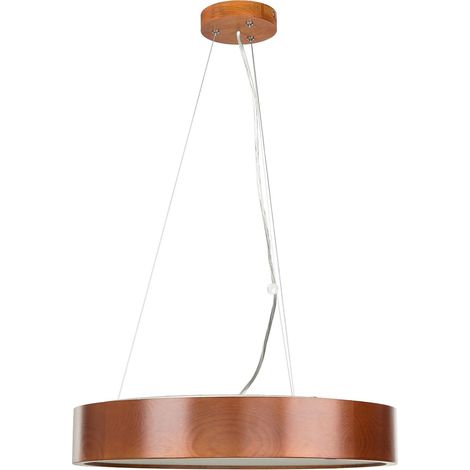 Hängeleuchte Natur Bronze Holz rund Ø 47 cm Modern E27 Pendelleuchte Wohnzimmer