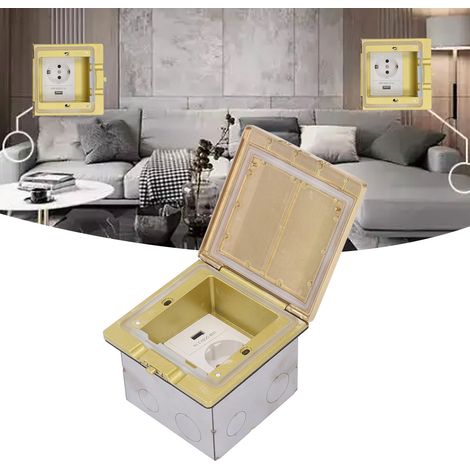 Prise de sol standard européenne, prise de sol étanche USB encastrée à clapet pour usage domestique, 250 V (1/5)