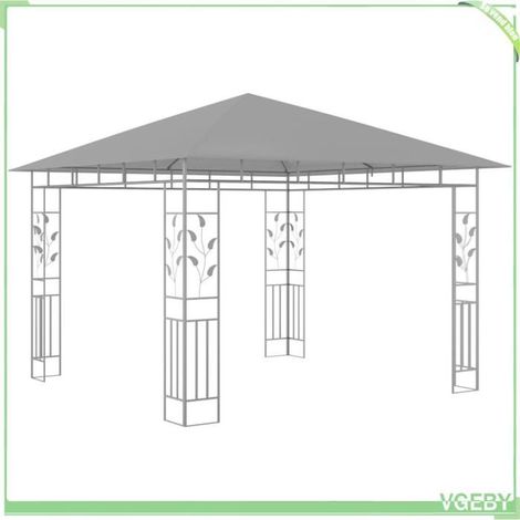 Belvédère de jardin - FAFEICY - 47972 - 3x3x2,73 m - Anthracite - Avec moustiquaires (1/5)