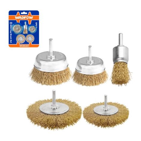 Juego de 5 piezas de cepillos de alambre WADFOW para cepillado y desbarbado (1/3)