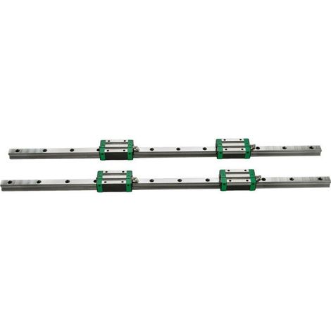 Rail de guidage linéaire CNC -HSR20 - 1700 mm - 4 blocs - Acier 55C - Blocs en acier GCr15 et PA66 (1/5)