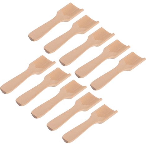 Lot de 10 cuillères à sel de bain en bois de hêtre écologique, multi-usage, portables, format 11x1,4 cm, pour salle de bain, type 2, 4,3x0,55 pouces. (1/5)