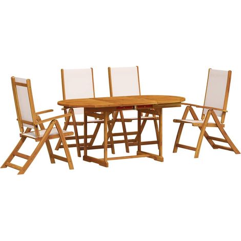 Maison Exclusive - 5-tlg. Garten-Essgruppe Massivholz Akazie und