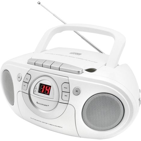 soundmaster SCD5100WE CD-Radio UKW CD, AUX, Kassette, UKW   Weiß