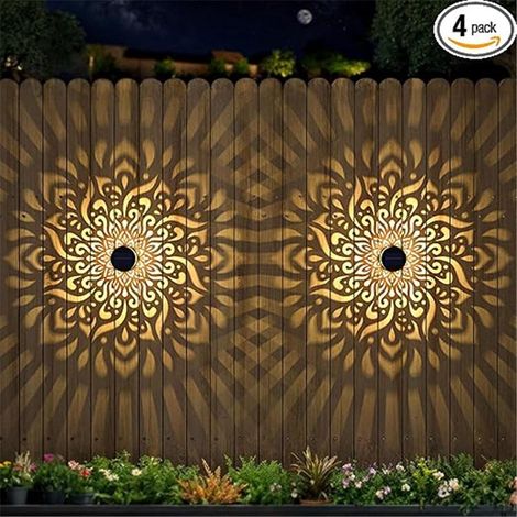 Lot de 2 lampes solaires pour clôture, lampes extérieures étanches pour murs et terrasses (1/5)