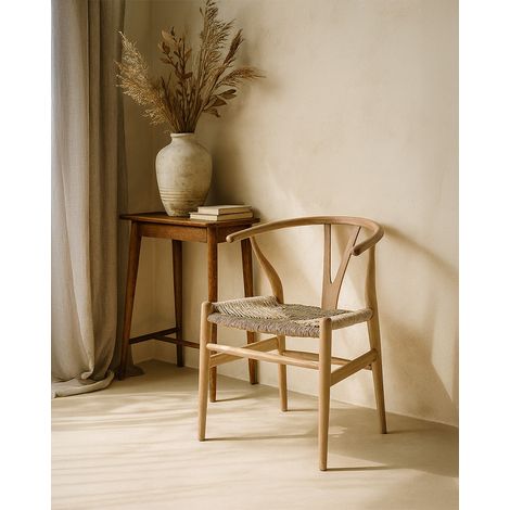 Lyia - Chaise en teck massif et rotin (1/5)