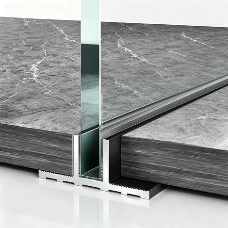 Profilé en U aluminium 3/8 po 1/2 5/16 po, fixe verre à double T (1/5)