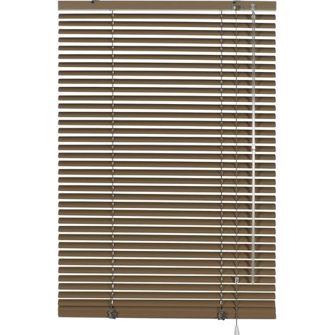 GARDINIA Veneziana in alluminio, Visibilità, Protezione dalla luce e ai raggi solari, Fissaggio al muro e al plafone, Kit di montaggio incluso, Mocca, 40 x 175 cm (LxA) (1/5)
