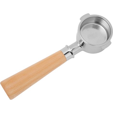 Porte-filtre à café en acier inoxydable, panier de 51 mm, sans fond, avec poignée en bois, pour machine à café ECO310, hêtre A2 (1/5)