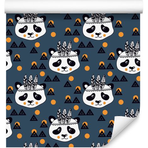 Papel pintado Panda Indians para salón y dormitorio, 50x1000 cm (1/5)