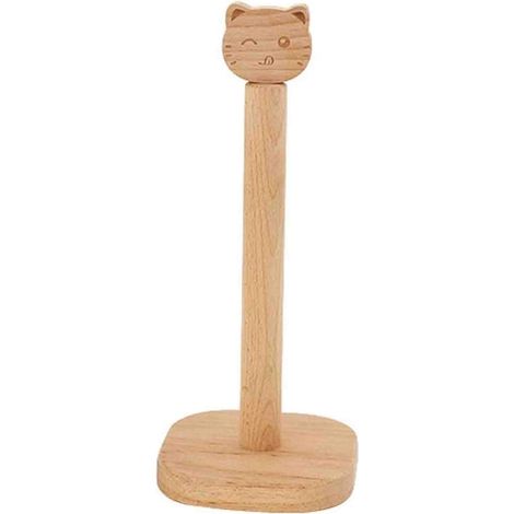 Porte-serviettes de cuisine en bois avec base et porte-rouleau de papier essuie-tout (1/4)