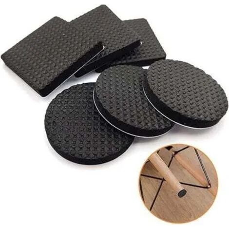 Lot de 64 patins antidérapants en caoutchouc, protections adhésives pour pieds de meubles, patins de protection pour sols en bois, pieds de table, chaises, lits (1/3)