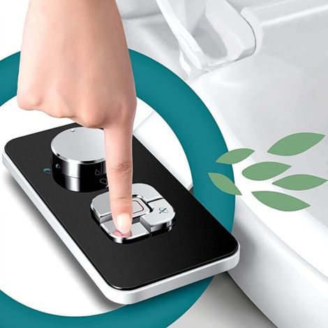 Pulvérisateur Bidet non électrique avec double buses rétractables autonettoyantes - Nettoyage avant et arrière - Bouton poussoir réglable pour eau froid (1/4)