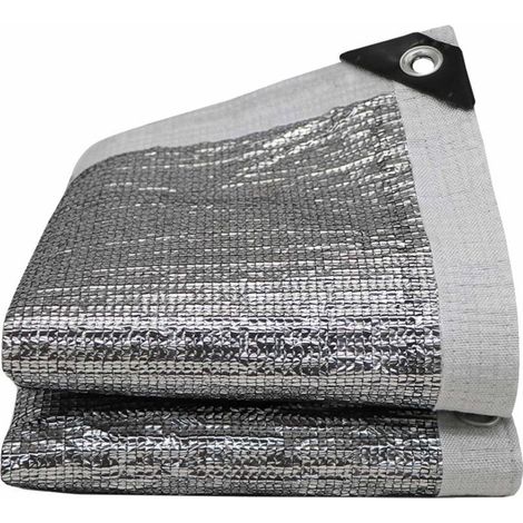 Toile d'ombrage en aluminium réfléchissant à 99 % - Couverture de parasol avec filet à œillets - Filet d'ombrage en tissu 1 x 4 m (1/5)