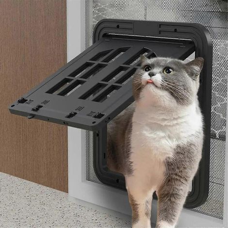 Barrière pour chatière, porte-fenêtre pour chat, moustiquaire pour chat, moustiquaire, porte coulissante B (1/4)