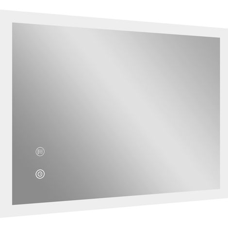 Miroir LED salle de bain 70x50 cm antivapeur retroéclairé 3 couleurs mémoire interrupteur tactile
