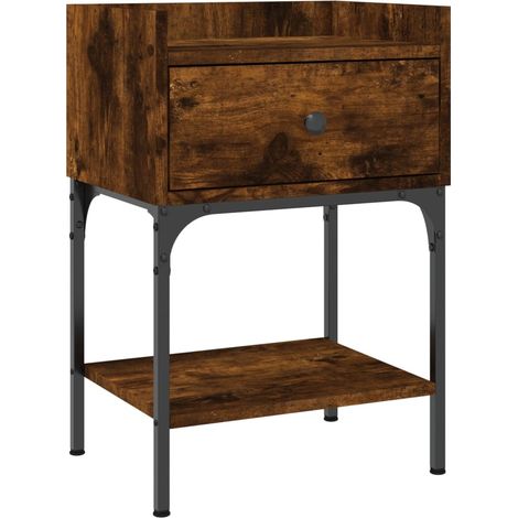 Comodino con cassetto e ripiano 40,5 x 31 x 60 cm in legno ingegnerizzato marrone e metallo DEC033551
