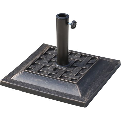 Outsunny Schirmständer Polyesterharz 9kg Sonnenschirmfuß für Schirmstange von 38mm/48mm Durchmesser Ständer für Garten, Balkon, Bronze