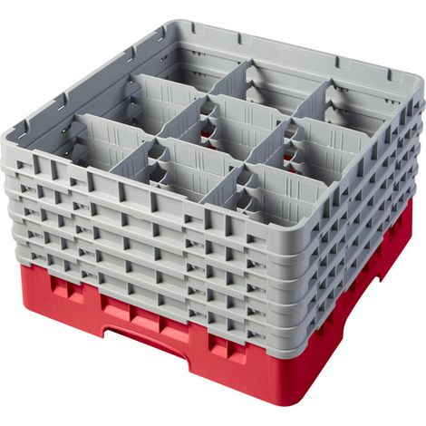 Casiers de lavage - 9 compartiments verres - Haut max 25.7 cm - 50 x 50 x 30.8 cm - Lot de 2 - Cambro