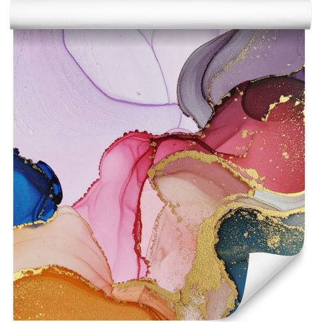 Papier peint encre gris clair et or pour salon et chambre 50x1000 cm (1/5)