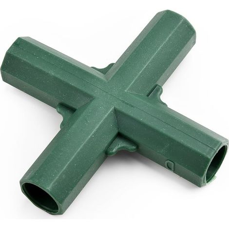 Lot de 4 connecteurs de joints de cadre en plastique pour auvent de jardin, grimpe, plantes, compatibles avec les supports de serre de 16 mm (croix 4 voies) (1/5)