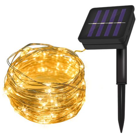 BUNTHAUS Guirlande Lumineuse Solaire Extérieure, [Lot de 2] Guirlande Lumineuse Solaire 10m 100 LED Imperméable 8 Modes Guirlande Lumineuse Solaire en Fil de Cuivre(couleur chaude [20 mètres 200 lumiè (1/5)