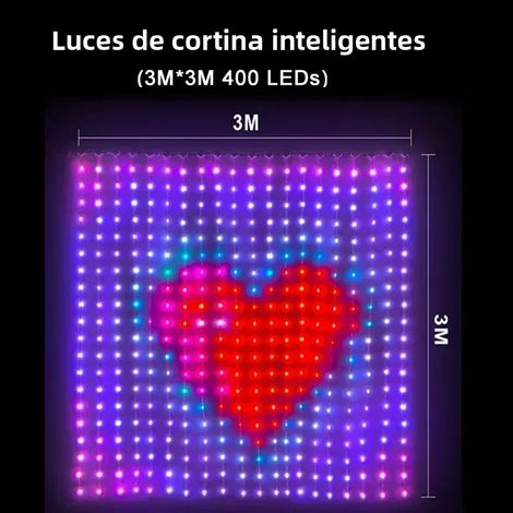 Lampe en dentelle intelligente (3 m x 3 m), avec 400 perles LED intégrées, contrôle par application Bluetooth. (1/5)