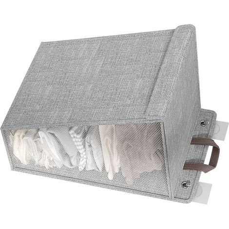 Panier à linge mural pliable pour vêtements sales, gain de place, pliable pour chaussures, chaussettes, serviettes, gris, taille M (1/5)