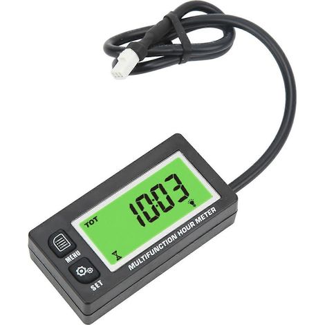 Compteur numérique 0-25000 tr/min, compteur horaire 0-999999h, affichage LCD, IP65 étanche, universel pour moto. (1/4)