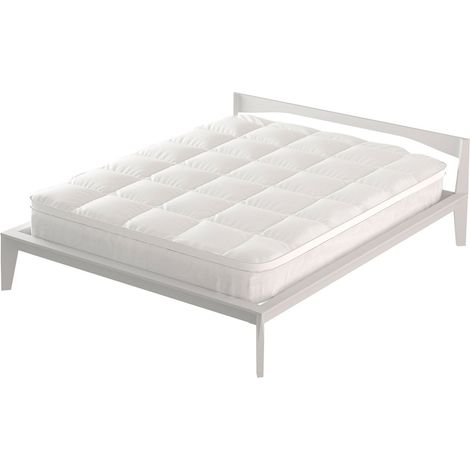 Topper Matrimoniale Trapuntato 800 gr/mq con Fascia Coprimaterasso Morfeo Bianco (1/5)