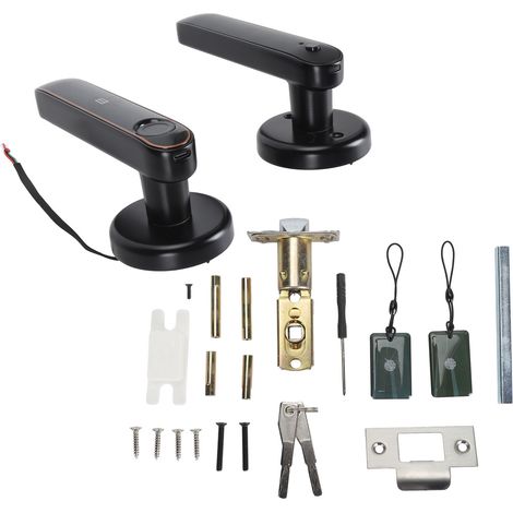 Serrure connectée poignée Biométrique 5 en 1 Tuya Bluetooth Empreinte digitale Carte Clavier Porte intérieure Bureau Appartement (1/5)