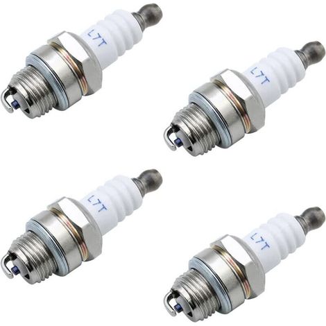 Candele universali L7T per motori a 2 tempi – Confezione da 4, compatibili con tosaerba, decespugliatori e motoseghe
