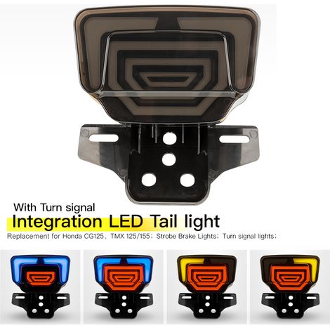 Feu arrière de moto, feux de freinage stroboscopiques intégrés avec fonction de respiration à balayage dynamique, remplacement pour HONDA TMX125/155 CG125 (1/5)