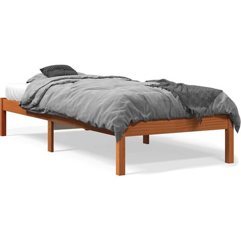 Maison Exclusive - Cama sin colchón madera maciza de pino marrón (1/5)