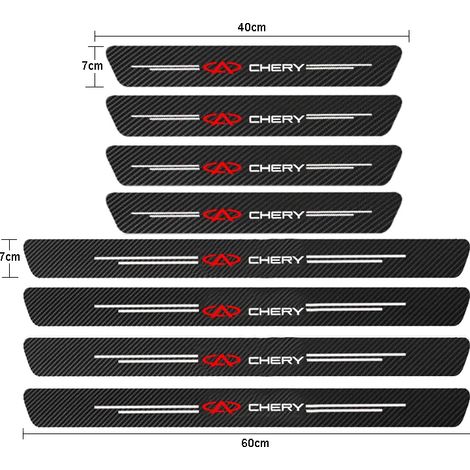 (8 pièces pour CHERY2) Seuil de porte de voiture pour Chery TIGGO 2 3 4 5 7 Pro 8 3X A1 QQ Arrizo,autocollants de pare-chocs de coffre en fibre de carbone,accessoires (1/3)