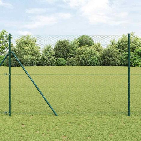 Zaunpfosten Grau 50 x 1,5 m (36 mm Maschenweite) Stahl und PVC