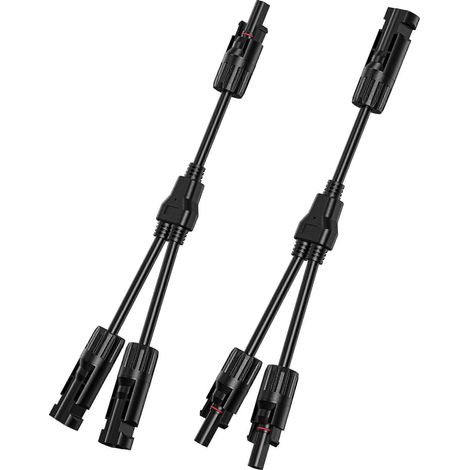 Paire de connecteurs en Y pour panneaux solaires, 30 A, 1000 V, câble adaptateur parallèle MC4 pour connexion rapide. (1/5)