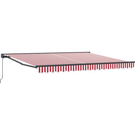 Maison Exclusive - Markisenrahmen Rot und Weiß 400 x 300 cm