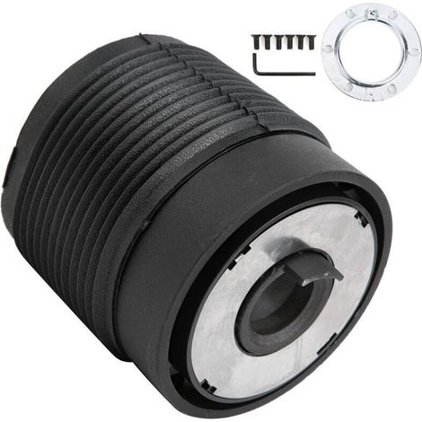 KIT DE DE VOLANT DE DIRECTION ADAPTATEUR DE REMPLACEMENT POUR TRANSPORTEUR T4 1996-2003 POUR UNE CONDUITE AMÉLIORÉE NOIR ARGENT (1/4)