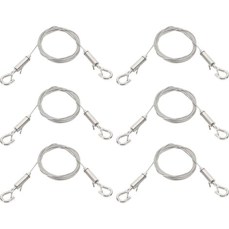 Kit de 6 fils suspension pour tableaux, robustes et réglables, 2 m x (1/5)