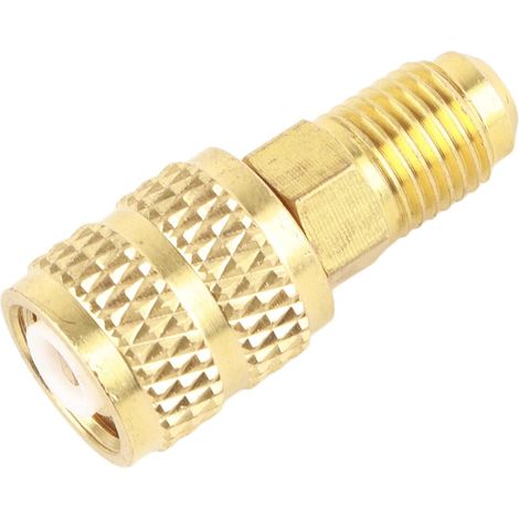 1 Adaptateur R410A R32, Connecteur SAE 1/4 Mâle vers 5/16 Femelle, Laiton pour Pompe à Vide HVAC