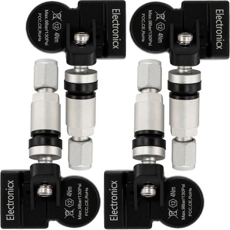 4x Reifendrucksensoren RDKS Sensoren Metallventil Silber für Hyundai ix20 2013-2019