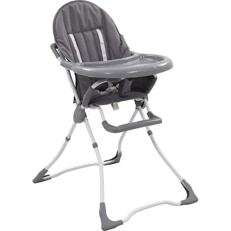 Trona de bebé gris y blanco vidaXL