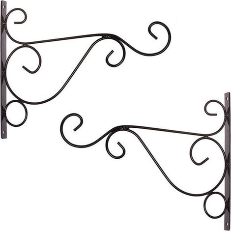 PCS Hängehaken Schmiedeeisen Pflanzenhalter Wandmontage mit Schrauben Wand Pflanzenhänger Hängepflanzenhaken 3121cm Retro für Garten Balkon Laterne Pflanzen Dekor (ohne Hängekorb) - Schwarz ST (1/4)