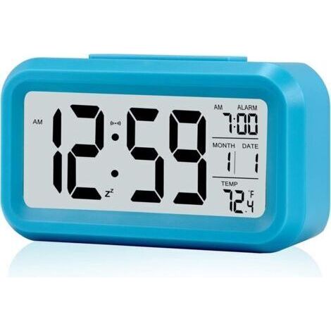 Réveil pour enfants, horloge de table numérique à piles, avec veilleuse intelligente, température, fonction snooze, petite horloge électronique pour table de chevet de chambre à couche (1/5)
