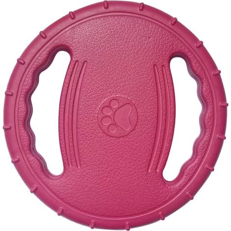 Frisbee en caoutchouc dur flottant pour chiens diamètre 20 cm(rose rouge)
