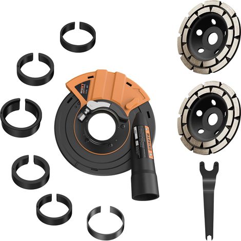 Kit Carter d'Aspiration + 2x Disques Diamant Béton 125mm pour Meuleuse d'Angle  avec Brosses  Adaptateur M14 pour Meuleuse Angulaire (1/5)