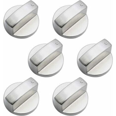 Boutons de Gaz 6mm Boutons de Commande Universels en Métal Bouton Universels Bouton de Poêle Argent Gaz Poêle Boutons pour Four Et Cuisinière à Gaz 6 Pièces (1/4)