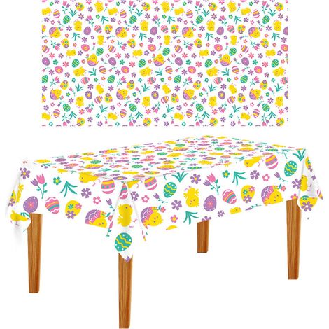 Nappe De Table Fête - En Polyéthylène - Pour Pâques Anniversaire Événements Festifs - 140 x 220 cm - 1 Pièce (1/2)